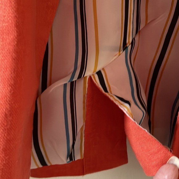 Blazer Jules & Leopard lined jacket padded shoulders 30% linen Coat Size S - Picture 9 of 15